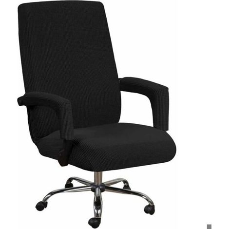 Housse de chaise de bureau avec accoudoir rsistante la poussire extensible antidrapante lavable couleurs multiples (1/4)