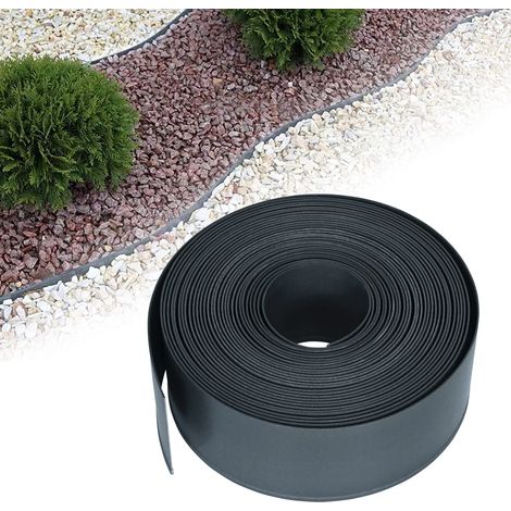 Bordure de jardin Bordure de pelouse - Bordure de jardin Bordure flexible en plastique - 20 m - Noir HENGMEI