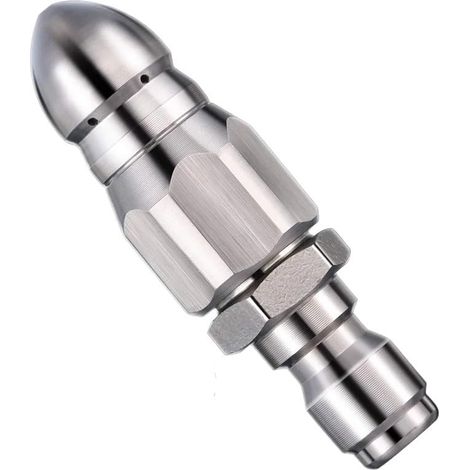 Mini-buse de nettoyage de canalisations (5000 PSI) avec raccord rapide 1/4" — Kit d'embouts pour tuyau de désobstruction (1 pièce)