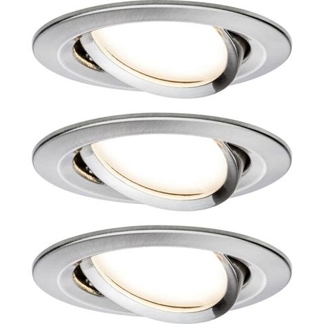 93483 Nova Spot encastrable jeu de 3 LED LED 6 W fer (brossé) D659381 (1/5)