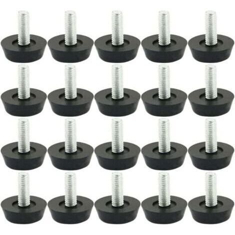 20pcs Pieds M6 x 20mm de Nivellement Meuble Réglable Pied Réglable Patinn Meuble Jambe Pied de Table Chaise Base Protection Plancher Vis Glisse (1/4)