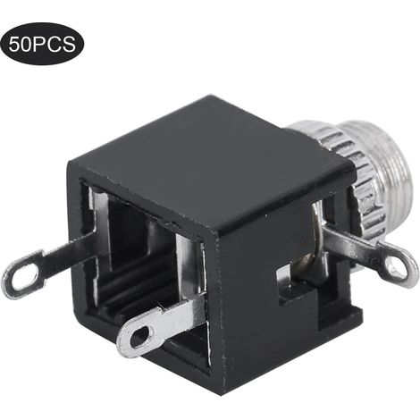50 adaptateurs de prise audio à souder, bornes électriques DIP 3,5 mm avec écrou, accessoires électroniques par lot (1/5)