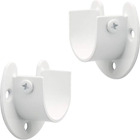 Kleiderstangenhalterung, runde Metallrohrhalterungen für Kleiderstangen mit 25 mm Durchmesser Runde Rohrhalterung für Kleiderschrank- und Spindrohre Verchromt 8 Stück (1/4)