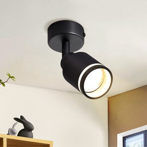 GBLY Deckenstrahler Schwarz Modern Deckenleuchte: 1 Flammig Schwenkbar Deckenspots Metall GU10 Spots Deckenlampe Innen Wandstrahler für Flur Büro Küche Wohnzimmer Schlafzimmer, Ohne Leuchtmittel