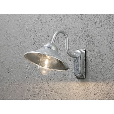 LED Außenwandleuchte im Landhausstil Stahl Silber, Höhe 30cm (1/3)