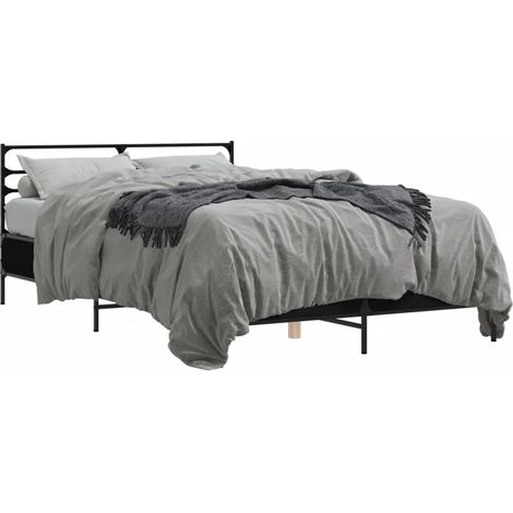 Maison Exclusive - Giroletto Nero 135x190 cm in Legno Multistrato e Metallo (1/5)