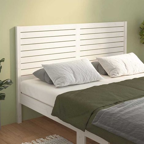 vidaXL Cabecero de cama madera maciza de pino blanco 126x4x100 cm (1/5)