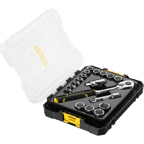 CAJA DE TOMAS STAKBOX M - 3/8'' STANLEY JUEGO DE 18 PIEZAS - FATMAX - FMMT98102-0