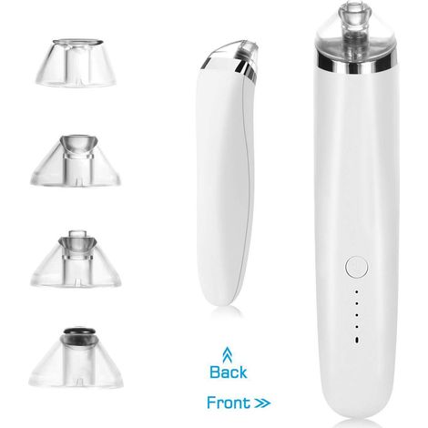 Kit multifonctionnel d'extraction de points noirs, rechargeable par USB, aspirateur pour pores, extracteur de comédons, appareil exfoliant avec 4 têtes d'aspiration interchangeables (1/5)