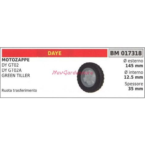 Ruota DAYE motozappa DY GT02 02A green tiller 017318