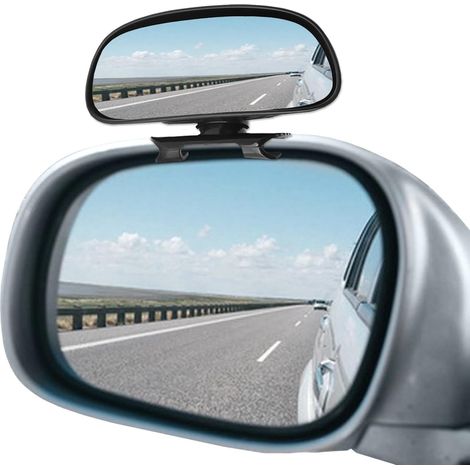 Miroir d'Angle Mort Anti‑Éblouissant Rotatif 360°, Verre Convexe HD Éliminateur d'Angle Mort, Accessoire de Sécurité Universel pour Voiture SUV Camion Utilitaire (1/5)