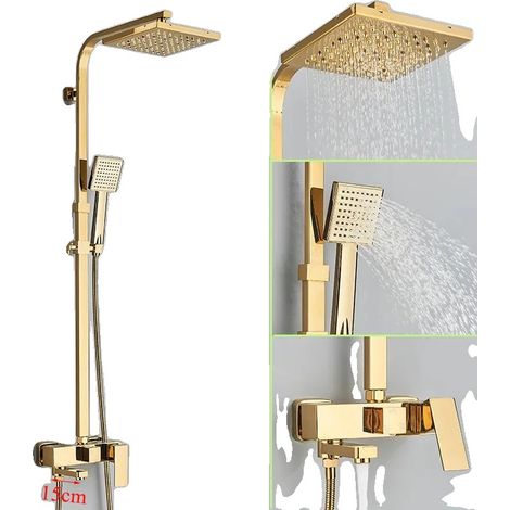 Duscharmatur, modernes Design, Einhebelmischer, Mattgold 8-I (1/2)