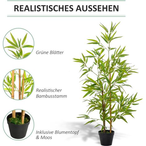Palmier artificiel, plante décorative en pot, arbre synthétique vert, décoration intérieure, 120 cm (1/5)