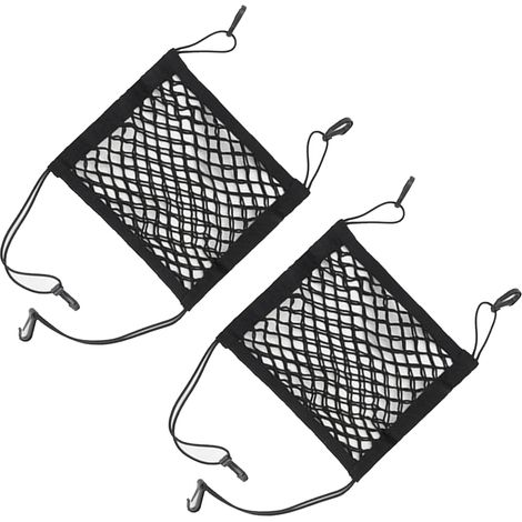 2 Pièces Filet de Rangement, Nylon, 25x30cm, Élastique avec Crochets, pour Voiture et Moto (1/5)