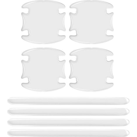 8pcs,Film Protecteur pour Poignée de Porte de Voiture,Universel Autocollant Voiture Transparent Autoadhésive pour Poignée de Porte,Protection Porte Contre Bandes Anti Collision,Anti Rayures (1/5)