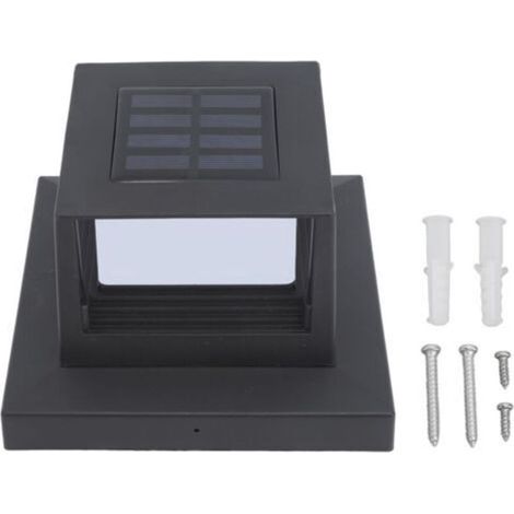 Carré extérieur Clture Poteau Lumière Solaire Poteau Lumière LED Paysage clairage pour Maison Jardin Cour Clture Double Couleur Lumière Noir
