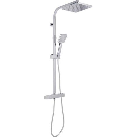 Set colonna square quadra con miscelatore termostatico cromata