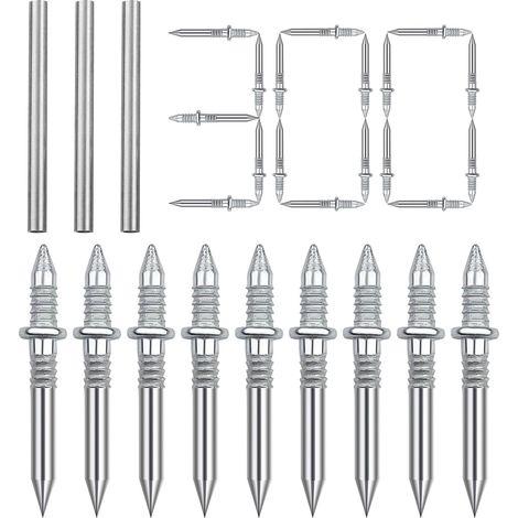 Lot de 300 clous sans couture avec fil de socle à double tête, clous à béton, vis de sécurité invisibles pour plinthes, clous en acier, clous décoratifs pour murs en béton, avec outil de douille (1/5)