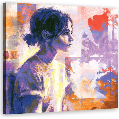 Tableau décoratif Femme abstraite Violet 60x60 (1/5)