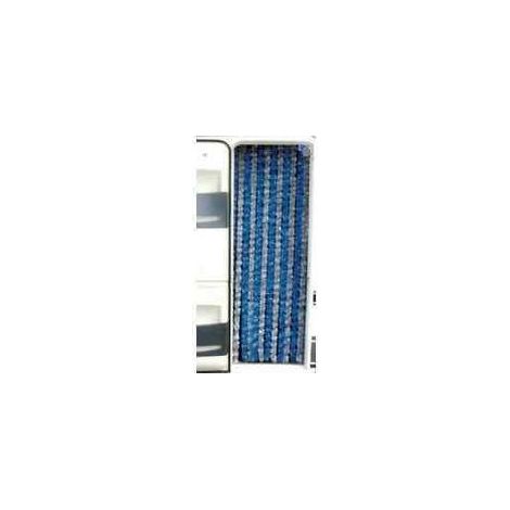 Rideau de porte chenilles gris / bleu pour caravane et camping-car (1/2)