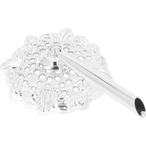 Porte-stylo décoratif en métal argenté, design ajouré rétro pour bureau - Accessoire de rangement élégant et fonctionnel (1/5)