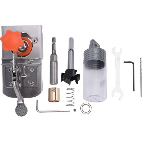 Kit de gabarit de charnière dissimulée, Guide de perçage à marge réglable à rebond automatique avec ouvre-trou de 35mm pour l'installation de portes d'armoires (1/5)