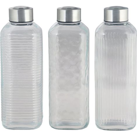 DI.MO Bottiglia Hydro 1 Litro in Vetro con Tappo a Vite Assortita 1 Pz
