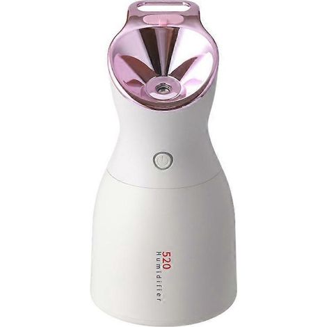 Vaporisateur vapeur, humidificateur à brume chaude nano-ionique hydratant, rose spa -- (1/5)