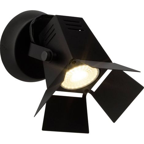 BRILLIANT Lampe Movie LED Wandspot schwarz matt 1x LED-PAR51, GU10, 5W LED-Reflektorlampe inklusive, (380lm, 3000K) Kopf schwenkbar (1/2)