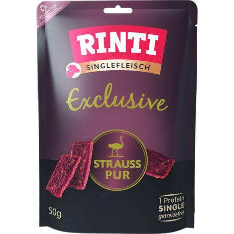 Rinti Hundesnack Singlefleisch Strauß pur 50 g Hundeleckerlis