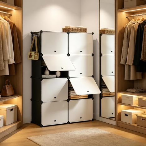 Organisateur de chaussures, cabine de salle de bain et armoire de rangement bureau – pratique, pliable, robuste, idéal pour entrée, couloir, dressing (1/4)