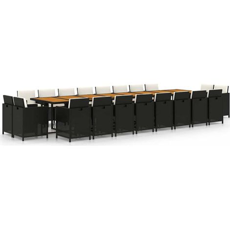 Maison Exclusive - Set da Pranzo da Giardino 21 pz con Cuscini in Polyrattan Nero (1/5)