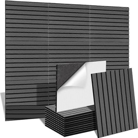 12 panneaux acoustiques insonorisants, 14 x 12 x 0,4 pouces, pour chambre, bureau-- (1/5)