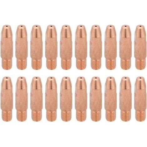Pointe De Contact - Cuivre Rouge M6 - Pour Torche MIG MAG 24KD - 1 2 X 28 Mm - 20 Pièces (1/5)