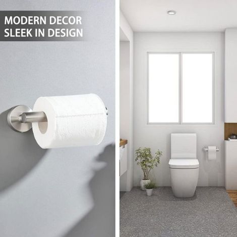 Dérouleur Papier Toilette Mural avec Crochets, Auto-Adhésif Porte Papier Toilettes,304 Acier INOX, Porte Rouleau pour Toilette, (1/5)