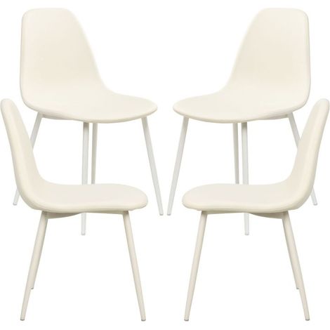 Packs Sillas Comedor - Pack 4 Sillas White Teok Tela - Blanco (1/5)