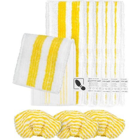 Lot de 9 chiffons en microfibre compatibles avec Kärcher  SC2, SC3, SC4, SC5 nettoyeur vapeur, Kit d'accessoires de nettoyeur vapeur lavable(6 lingettes+3 Bonnettes)