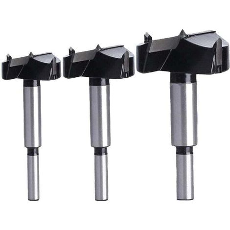 Carbide Flush Trim Bits - 3 Pieces - For Concealed Hinges - High-Quality Tungsten Carbide - Precise Wood Drilling