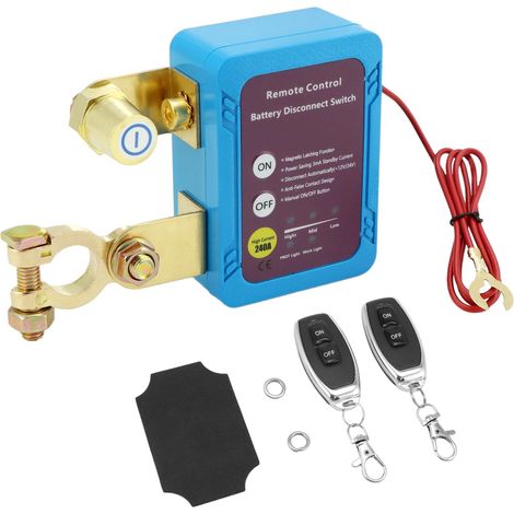 Interruttore automatico di circuito per batteria auto 12V 240A, interruttore di isolamento batteria con 2 telecomandi, per camion, auto, camper
