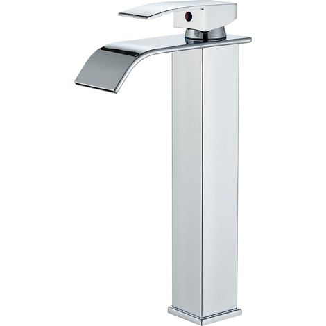 1 Robinet Mitigeur, Finition Chromée, Jet en Cascade, Acier Inoxydable, Pour Salle de Bain (1/5)