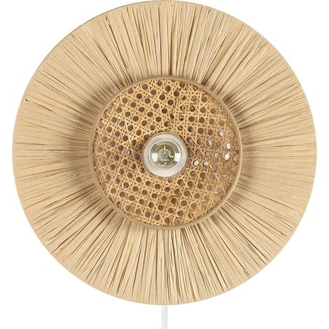 Lámpara de pared natural 40 cm papel pantalla texturizada japandi Yaapi (1/5)