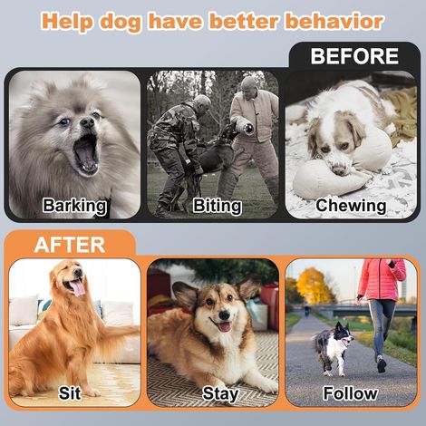 Collier Anti-aboiement sans Choc Compatible Spray (Recharge Non Incluse) – 5 Modes sûrs (Spray, Son, Vibration) + 5 Niveaux sensibilité – Rechargeable étanche pour Chien S/M/L 4 à 50 kg