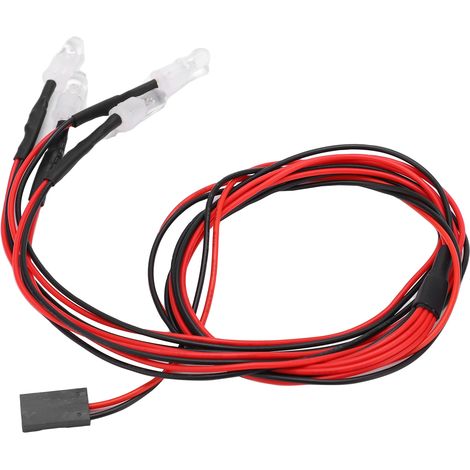 Phares LED 5mm pour Voiture Télécommandée - Kit d'Éclairage RC avec Interrupteur pour Modèles Radiocommandés - 2 Blancs, 2 Rouges (1/5)