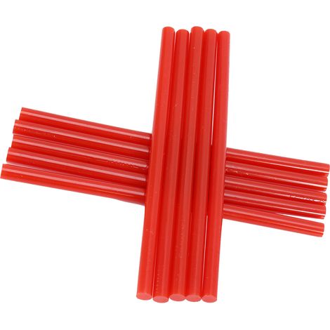 Un ensemble contient 10 bâtonnets de colle chaude de couleur (7 x 150 mm) pour pistolet à colle chaude de 20 W, rouge. (1/5)