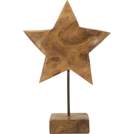 Sternskulptur aus recyceltem Teakholz, 28 x 12 x 42 cm (Unikate – keine Massenware) (1/5)