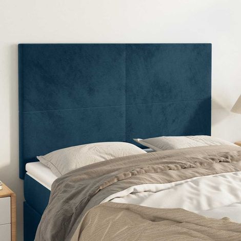 Tête de lit Bleu foncé 144 x 5 x 118/128 cm Velours (1/5)