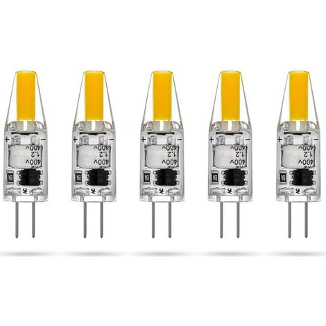 Ampoules LED G4 220 V 3 W 2700 K blanc chaud 160 lm, en silicone, remplacent les ampoules halogènes traditionnelles de 30 W, lot de 5 (1/5)