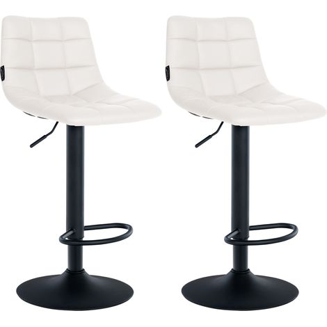 2er Set Barhocker Jerry Kunstleder weiß schwarz