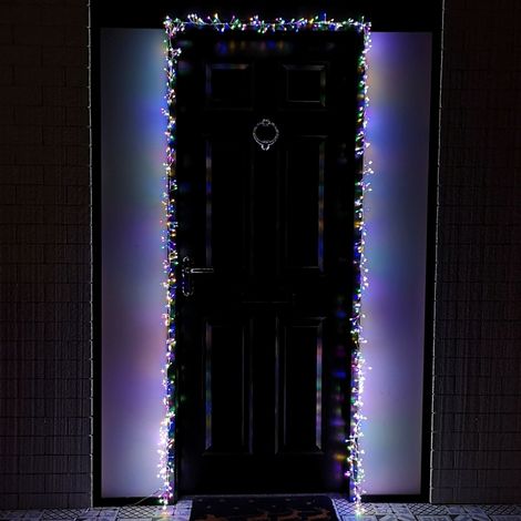 5.5m 880 LED Indoor Outdoor Christmas Door Lights in Multi-Coloured (1/5)
