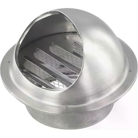 Grille de ventilation murale/plafond en acier inoxydable, étanche, 100 mm, pour chauffage et climatisation. (1/4)